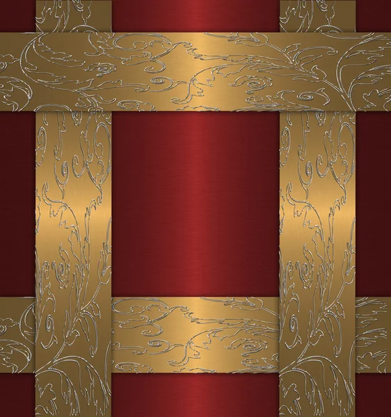 Красный с золотым винтажем — стоковое фото