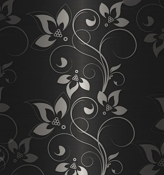 Silber mit schwarzem Blütenjahrgang — Stockfoto