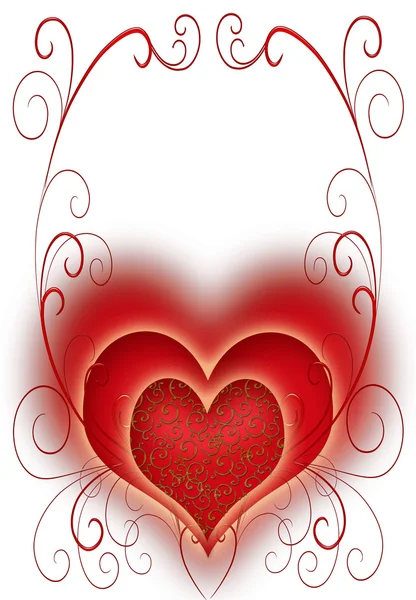 Red heart on the white background — Stock Photo, Image