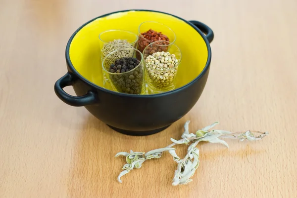 Stock image Various of spices in the bowl