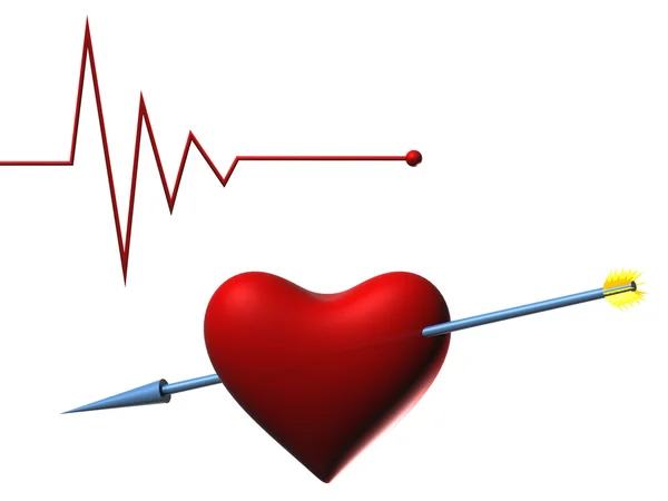 화살표와 펄스 심장 — 스톡 사진