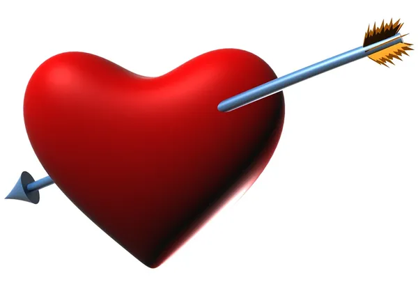 Corazón de Cupido con flecha Imágenes de stock libres de derechos