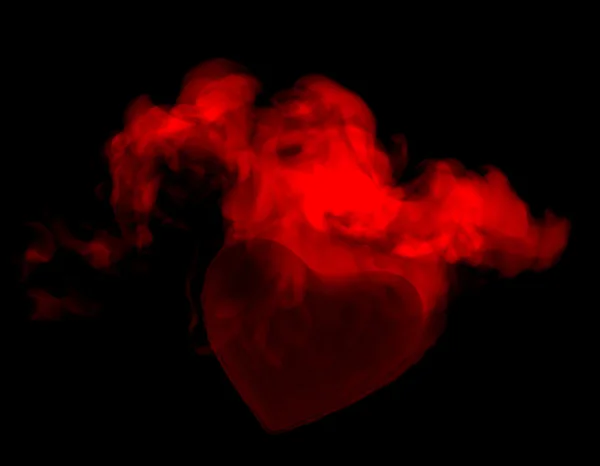 Serce w płomień czerwony kolor — Zdjęcie stockowe