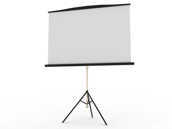 Pantalla proyector portátil en blanco aislada en blanco Fotos de stock libres de derechos