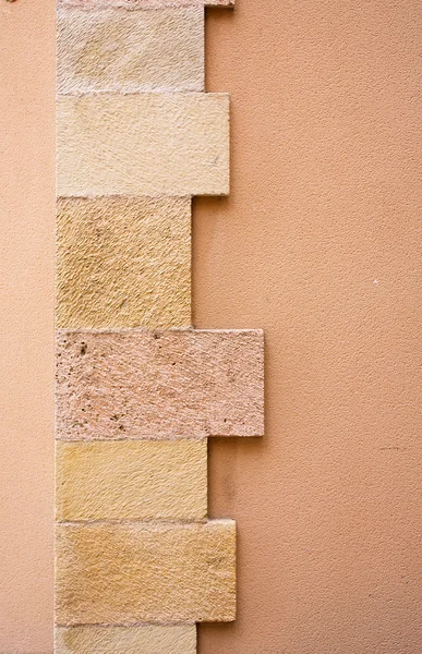 Nahaufnahme Einer Sandsteinmauer Mit Mörtel — Stockfoto