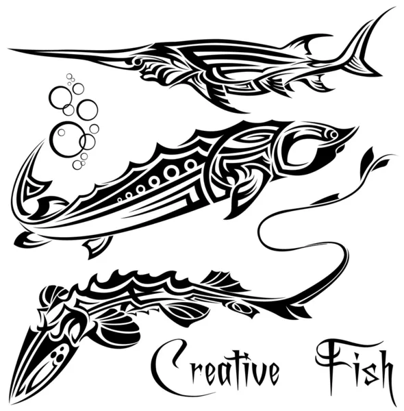 Yaratıcı balık seti — Stok Vektör