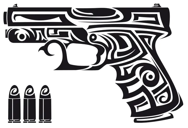 Pistola tribal — Vector de stock