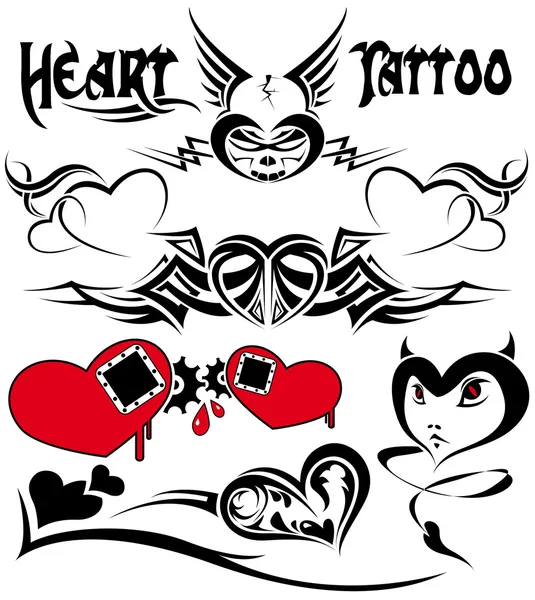 Tatuagem cardíaca —  Vetores de Stock