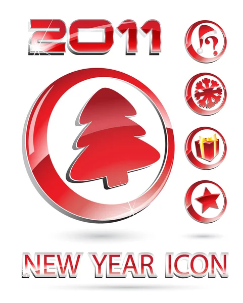 Nový rok ikony — Stockový vektor