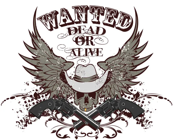 Wanted dead or alive — Stock Vector