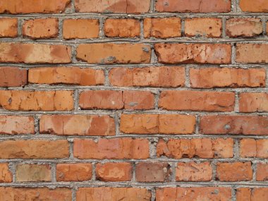Wall built from red brick clipart