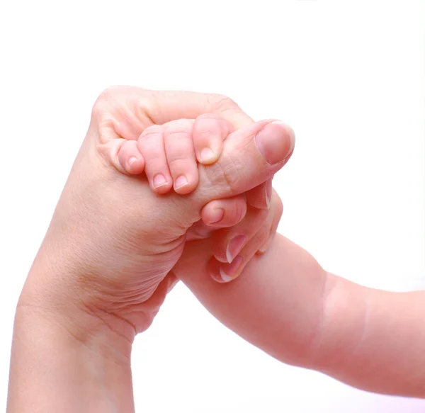 Die Hände von Mutter und Baby — Stockfoto
