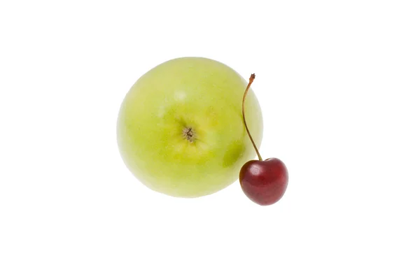 Apple and sweet cherry — Stock Photo, Image