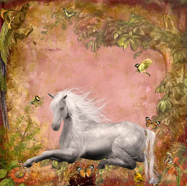 Лошадь Волшебном Лесу — стоковое фото