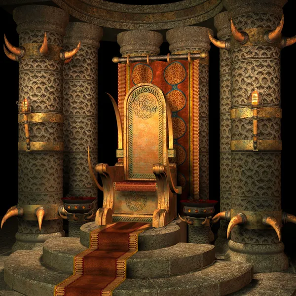 Sala Tronowa Fantasy — Zdjęcie stockowe
