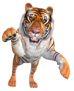 Jumping tiger clipart