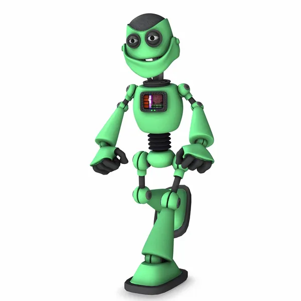 Walking toon robot — Stock Photo, Image