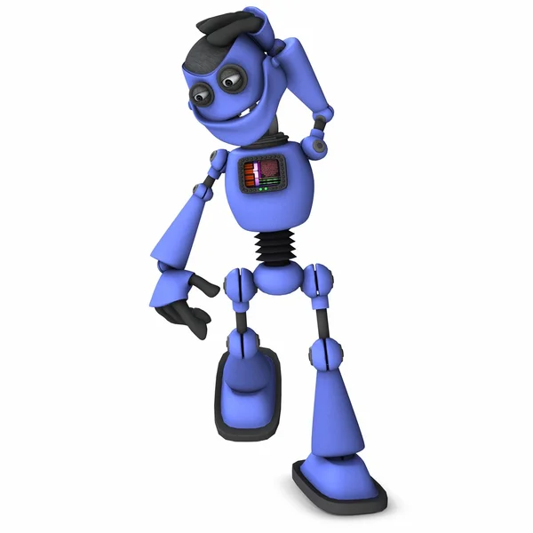 Thinking toon robot — Stock Photo, Image