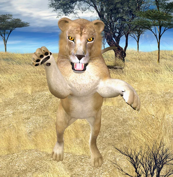 跳躍のライオン — ストック写真