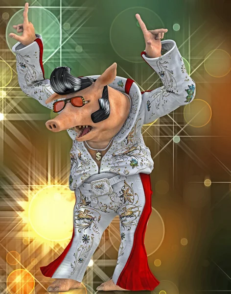 Şarkıcı toon domuz — Stockfoto