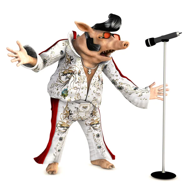 Şarkıcı toon domuz — Stok fotoğraf
