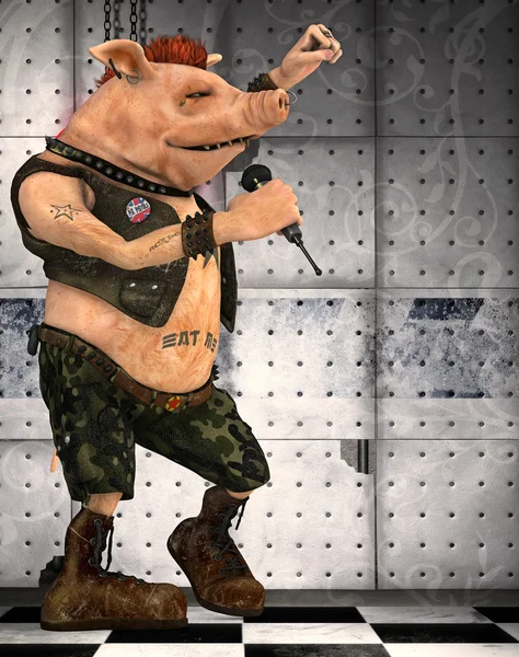 Toon панк свиня — стокове фото