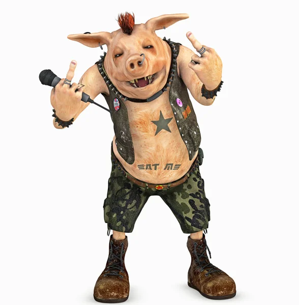 Punk porco toon — Fotografia de Stock