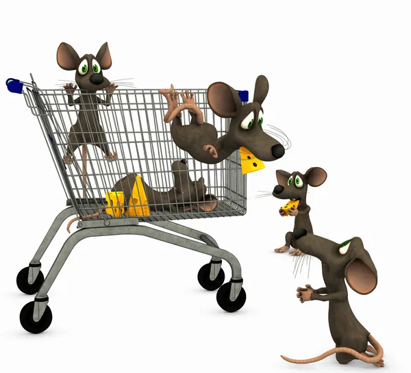 Los ratones van de compras — Foto de Stock