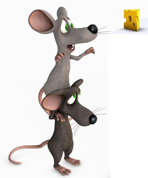 Ratones tomando un queso — Foto de Stock