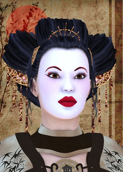 Geisha portret — Stockfoto