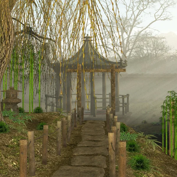 Azjatycki ogród — Zdjęcie stockowe