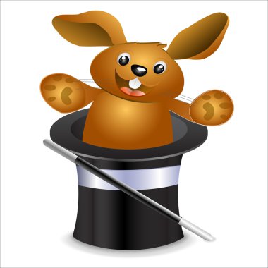 Bunny in a hat clipart