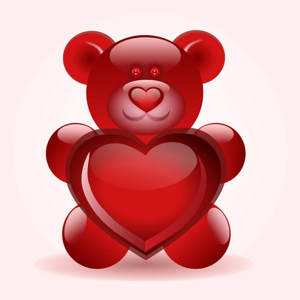 Медведь с сердцем — стоковый вектор