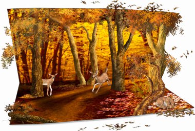 Autumn card clipart