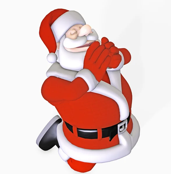 Weihnachtsmann beten — Stockfoto