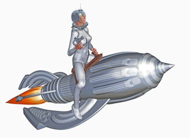 Space woman clipart