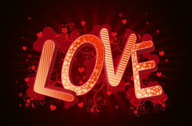 Love in 3d lettern clipart