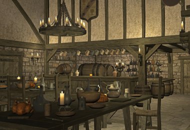 Medieval tavern clipart