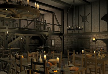 Medieval tavern clipart