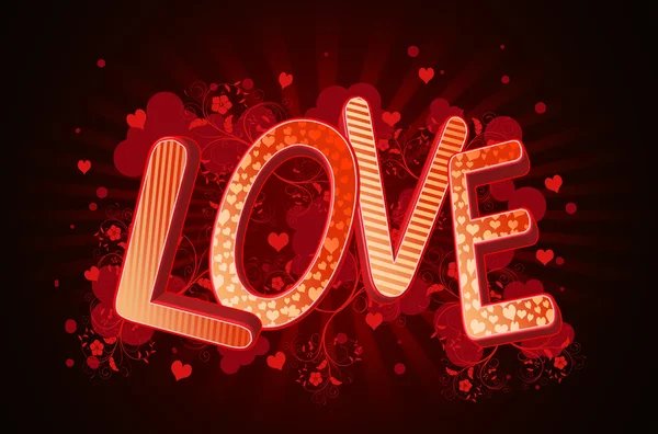 Miłość w 3d lettern — Zdjęcie stockowe