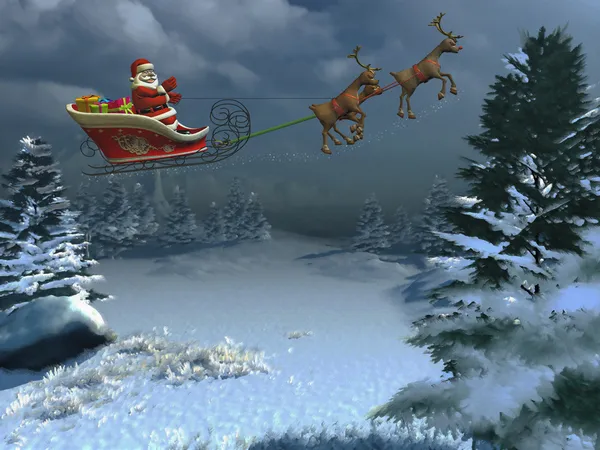 Sanie Świętego Mikołaja — Zdjęcie stockowe