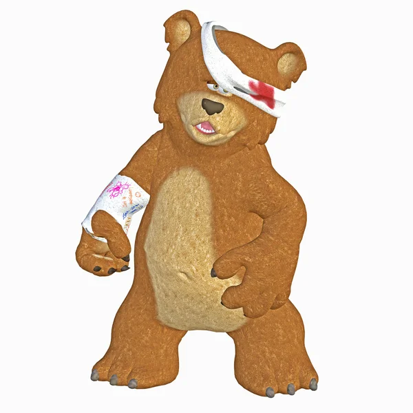 Urso ferido toon — Fotografia de Stock