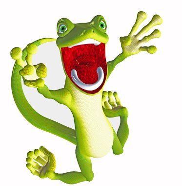 Funny gecko toon clipart