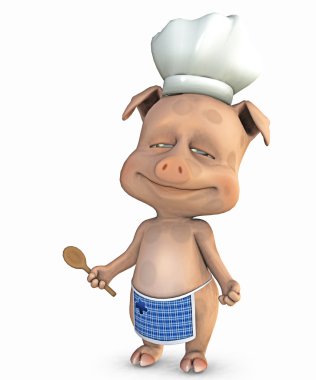 Cute pig - cook clipart