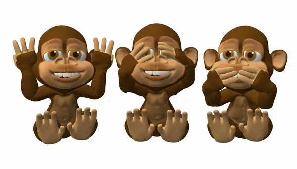No veas el mal. No hables mal, no escuches mal a los monos —  Fotos de Stock