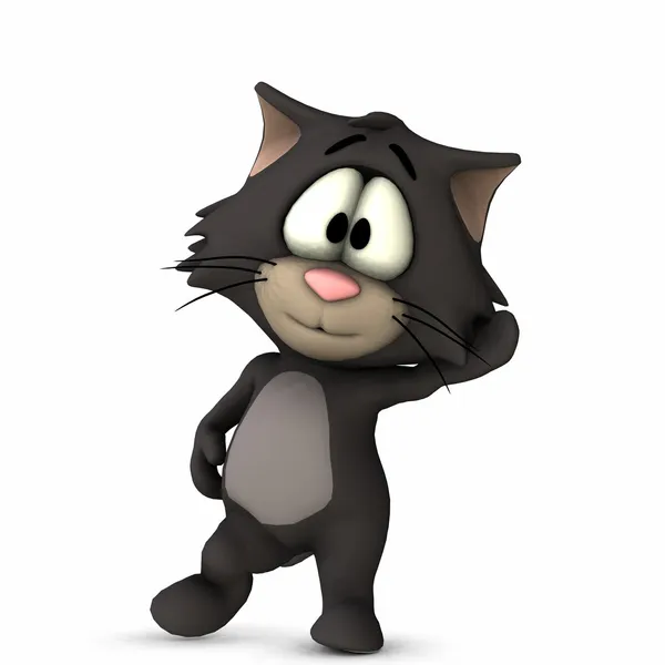 Carino gatto cartone animato — Foto Stock