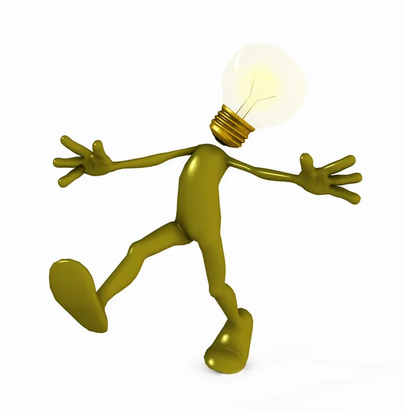 A bulb guy - idea — Stock Photo, Image