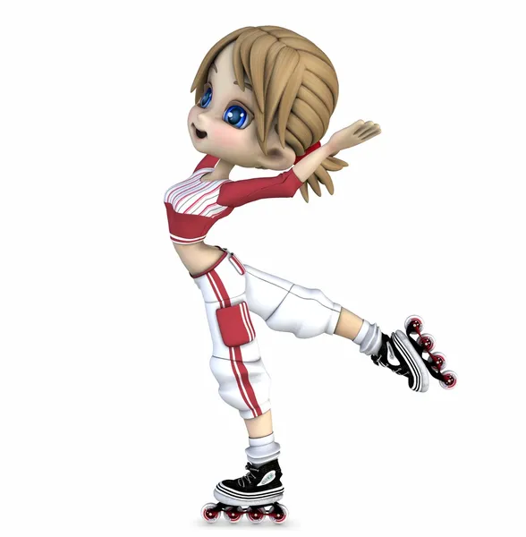 Cool girl on roller blades — Stock Photo, Image