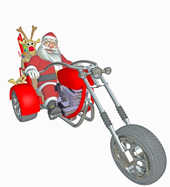 圣诞老人与直升机 — 图库照片