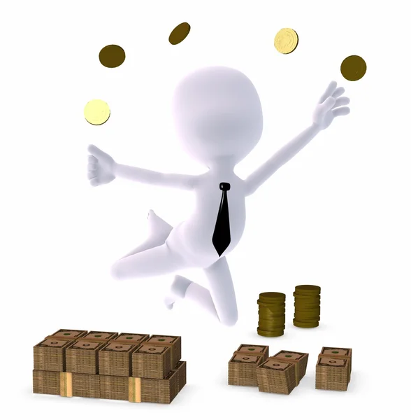 3D-figuur rijke zakenman — Stockfoto
